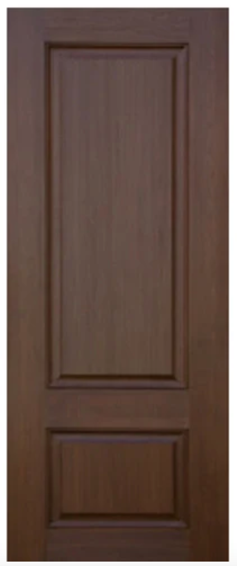 Fiberglass Exterior Door 2-Panel Mahogany Grain Texture (35 3/4" W x 80"H)