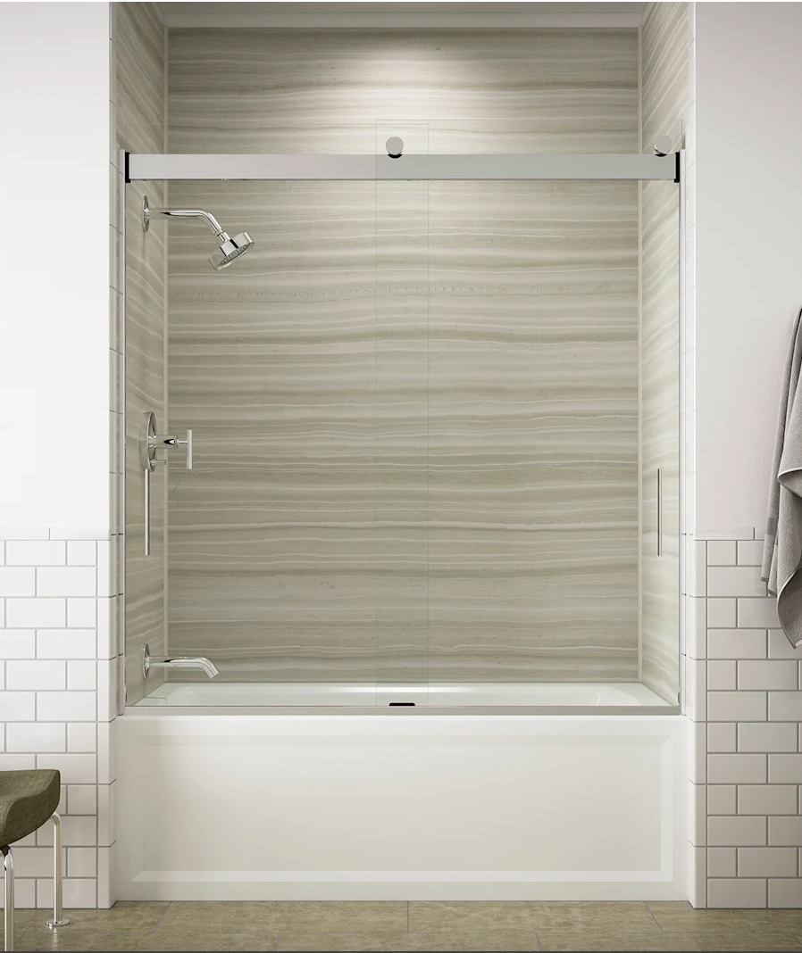 Barbados Bathtub Shower Door Bypass 1/4" (6mm) Regular Close (59" x 56")