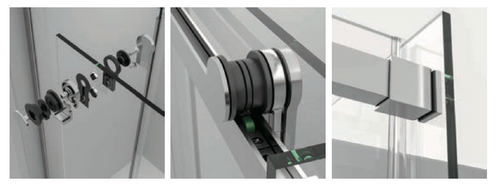 Caribe Frameless Shower Door Small Roller 3/8" Soft Close (56.6" to 59" Wide x 78 3/4" Tall)